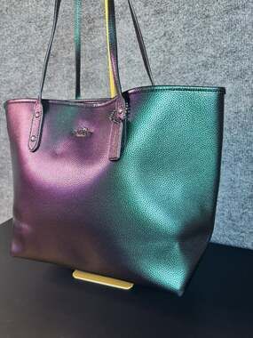 Coach City Tote F22550 Hologram Oil Slick Iridescent Mermaid Shoulder Bag